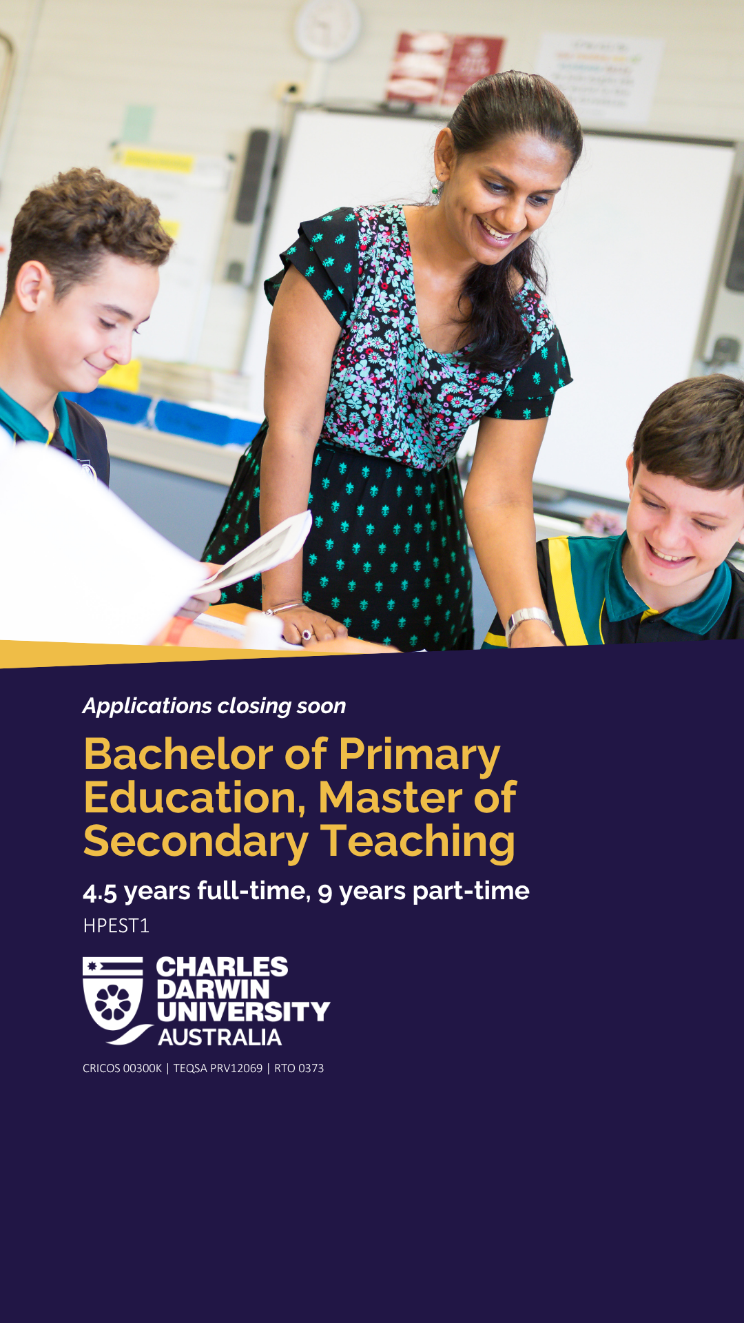 Charles Darwin University Facebook ad