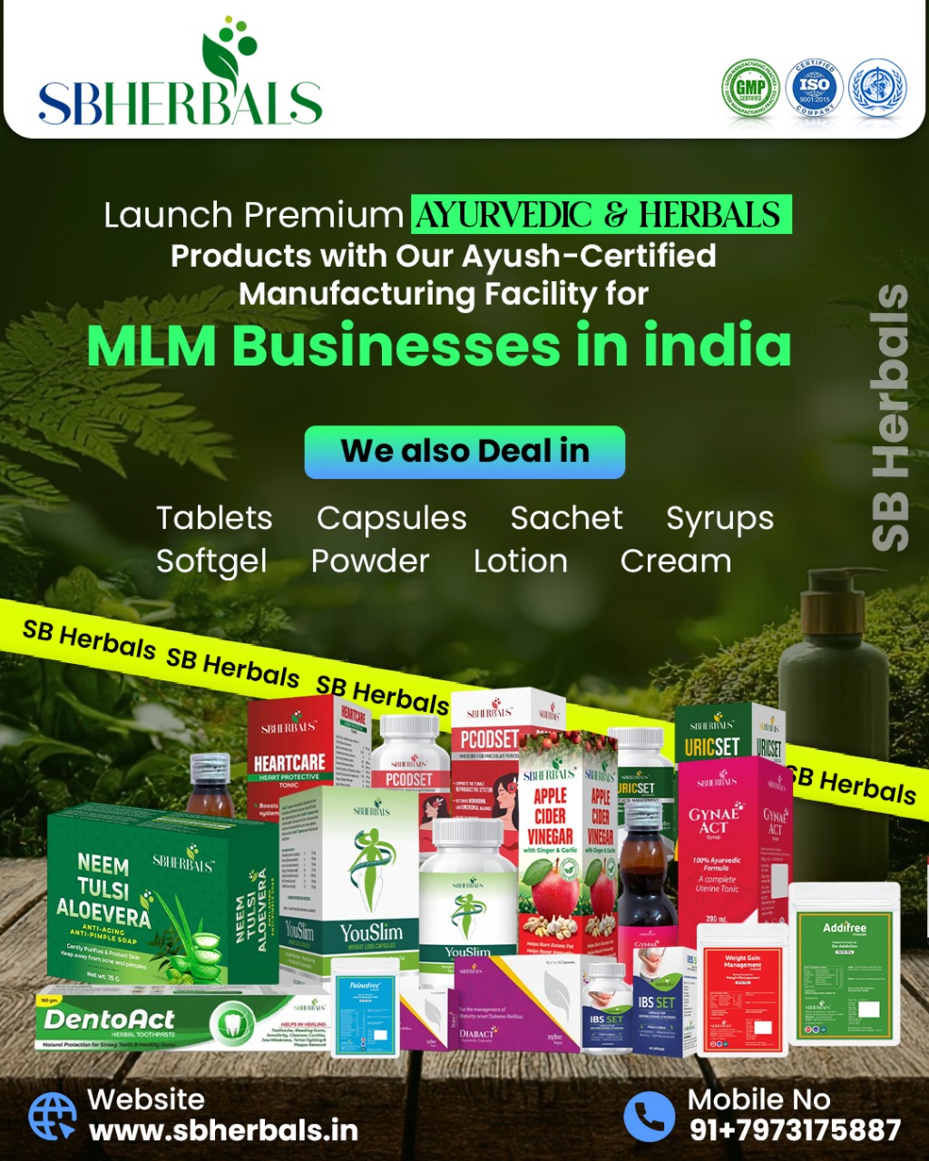 SB Herbals Facebook ad: Ayurvedic & Herbal Manufacturing Partner