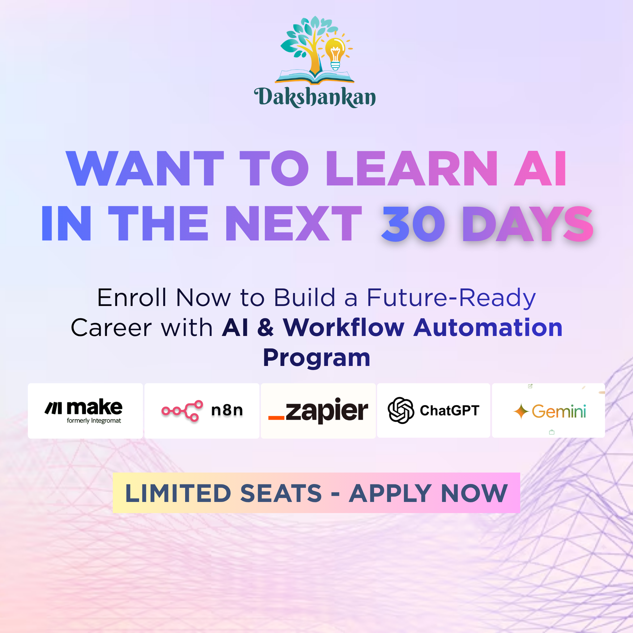 Dakshankan Facebook ad: Start Learning AI Without Coding