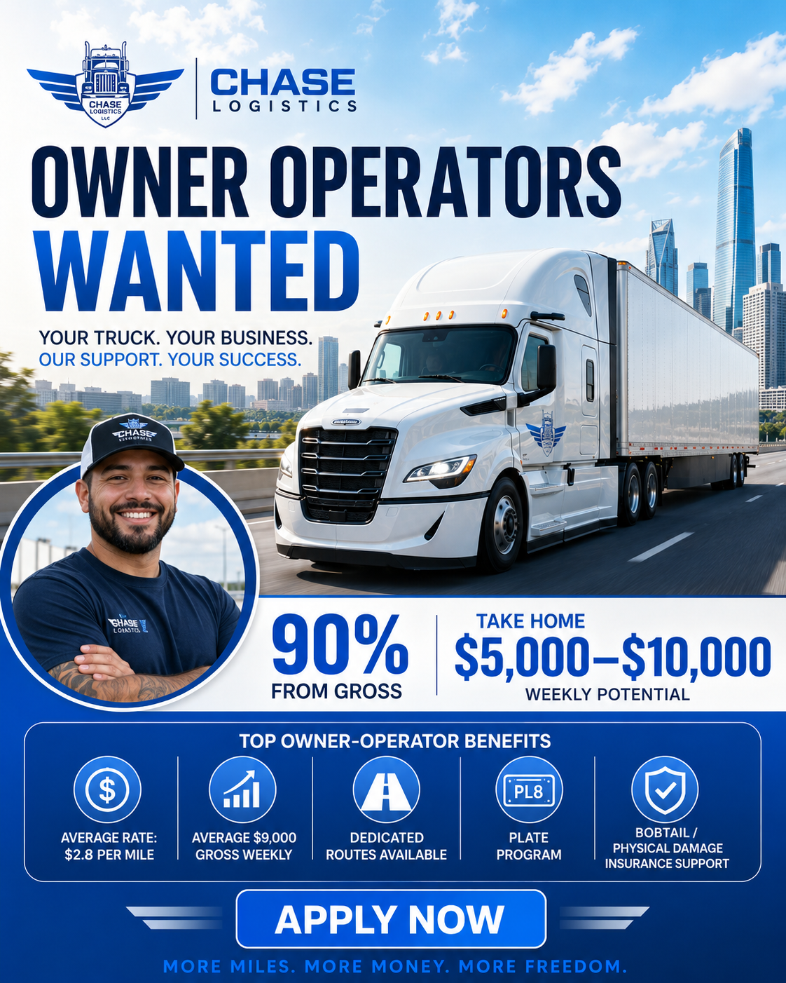Chase logistics LLC Facebook ad from May 23, 2026