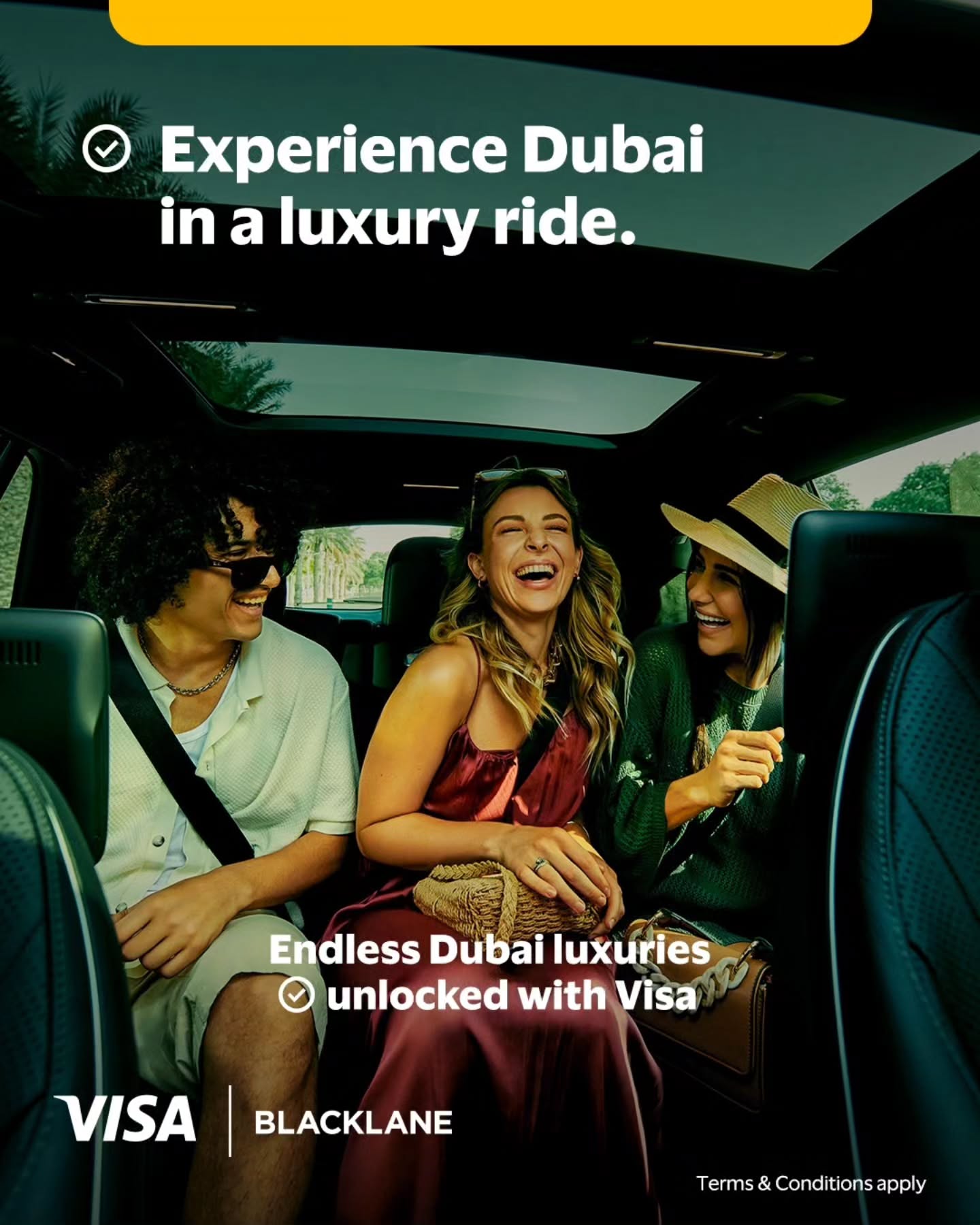 Visa - Tanzania Facebook ad: Experience Dubai in First Class with Visa!