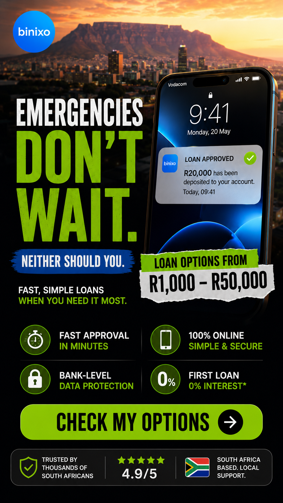 Binixo RSA Facebook ad