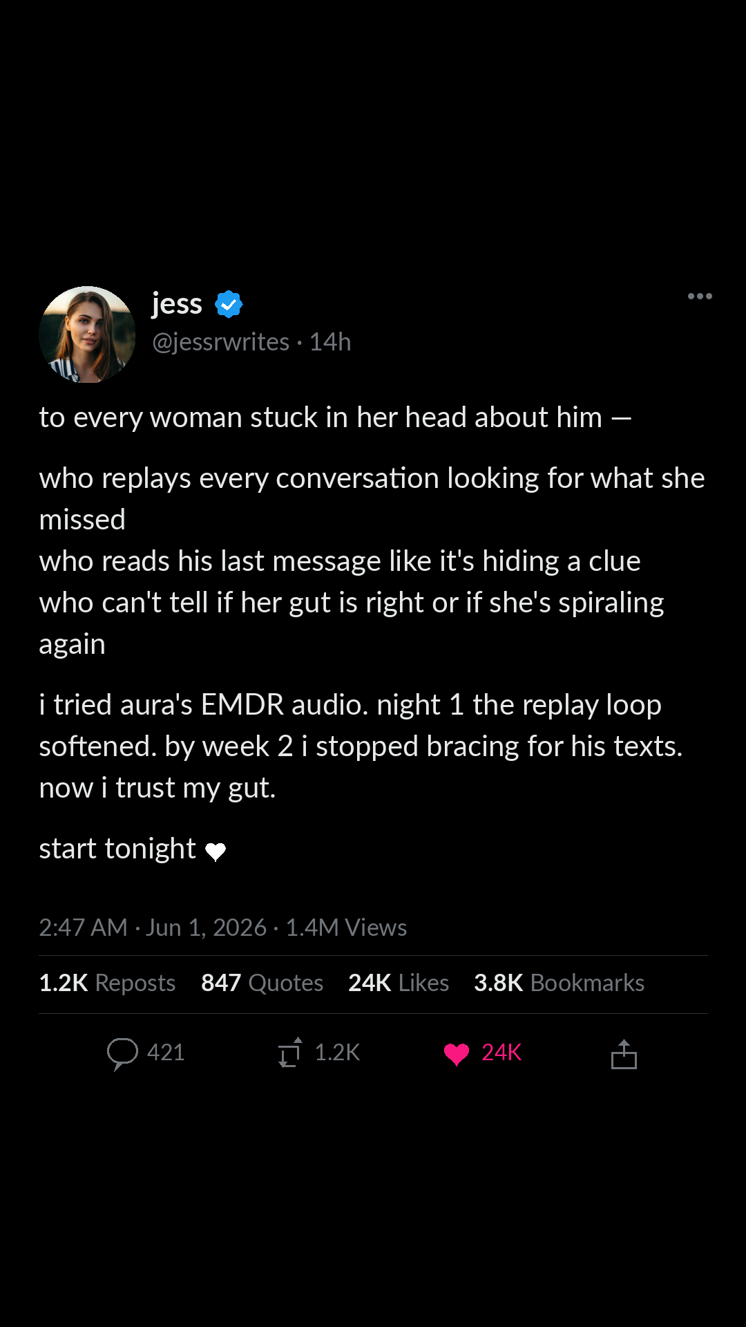 Aura: Find peace every day Facebook ad