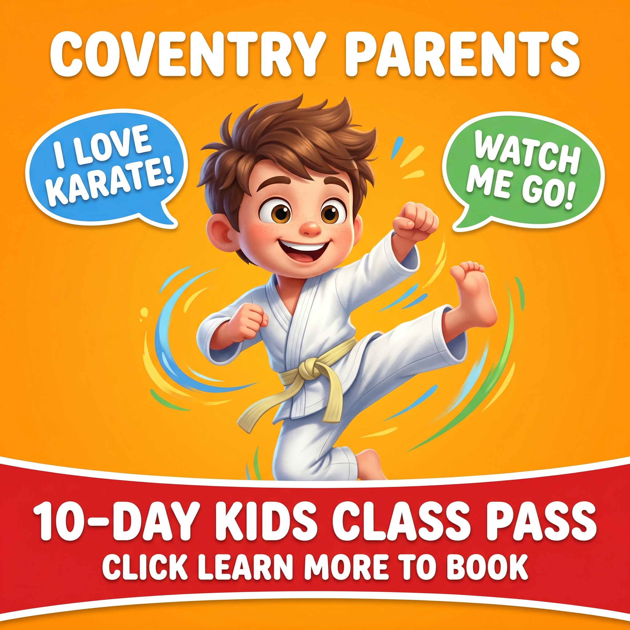 Northeast Family Martial Arts Facebook ad: Want a FREE 10-Day, Kids Martial Arts Class Pass?