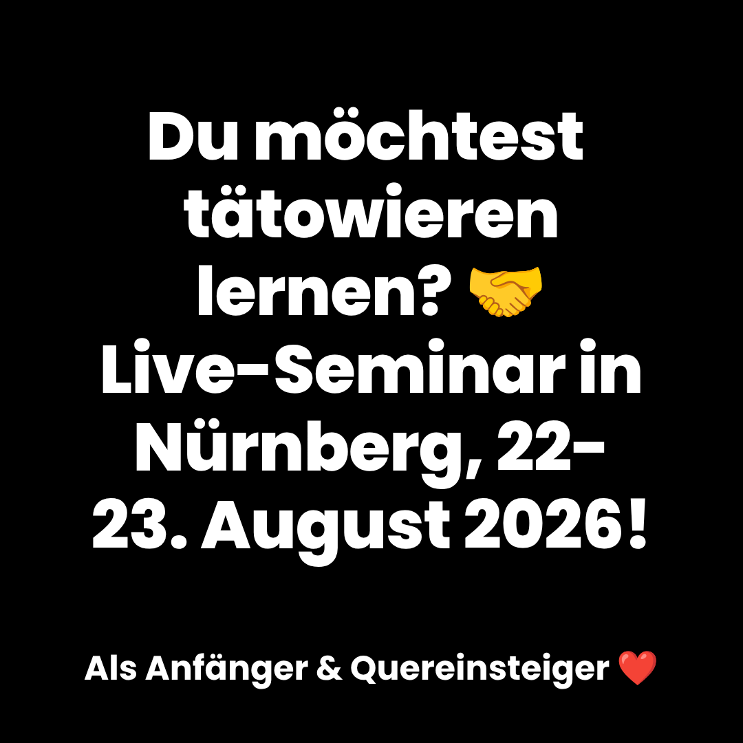 Lakimii Tattoo Academii Facebook ad: Tätowieren lernen, auch ohne Erfahrung oder Talent