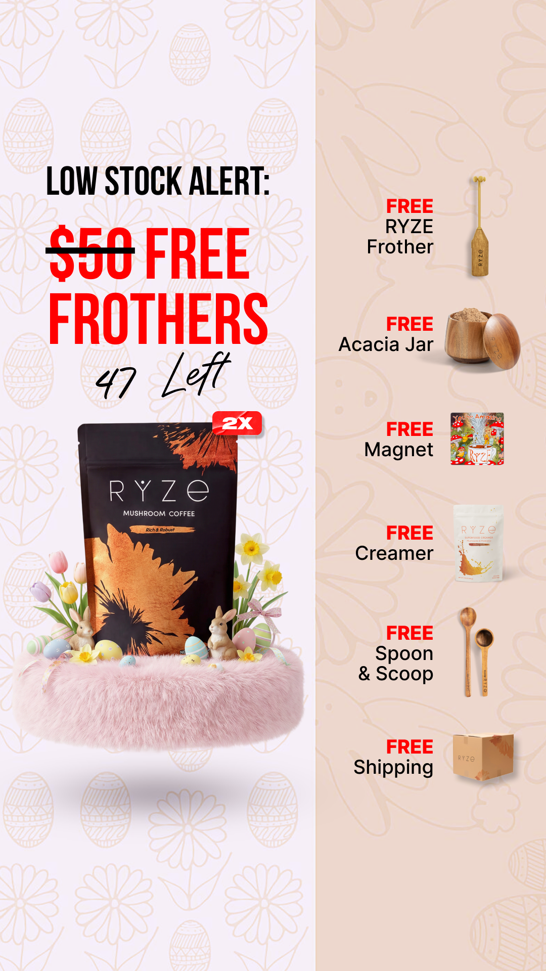 RYZE Superfoods Facebook ad