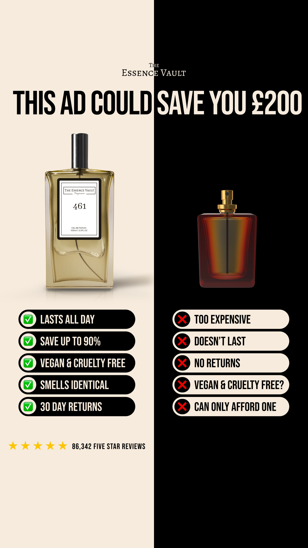 The Essence Vault Facebook ad