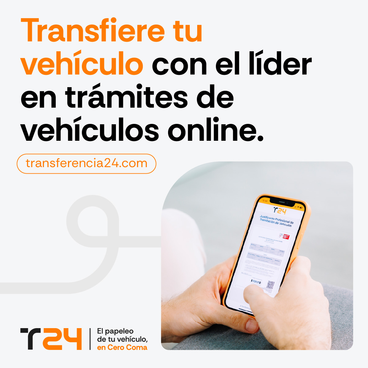 Transferencia24 Facebook ad: Si necesitas gestionar el trámite de tu vehículo…