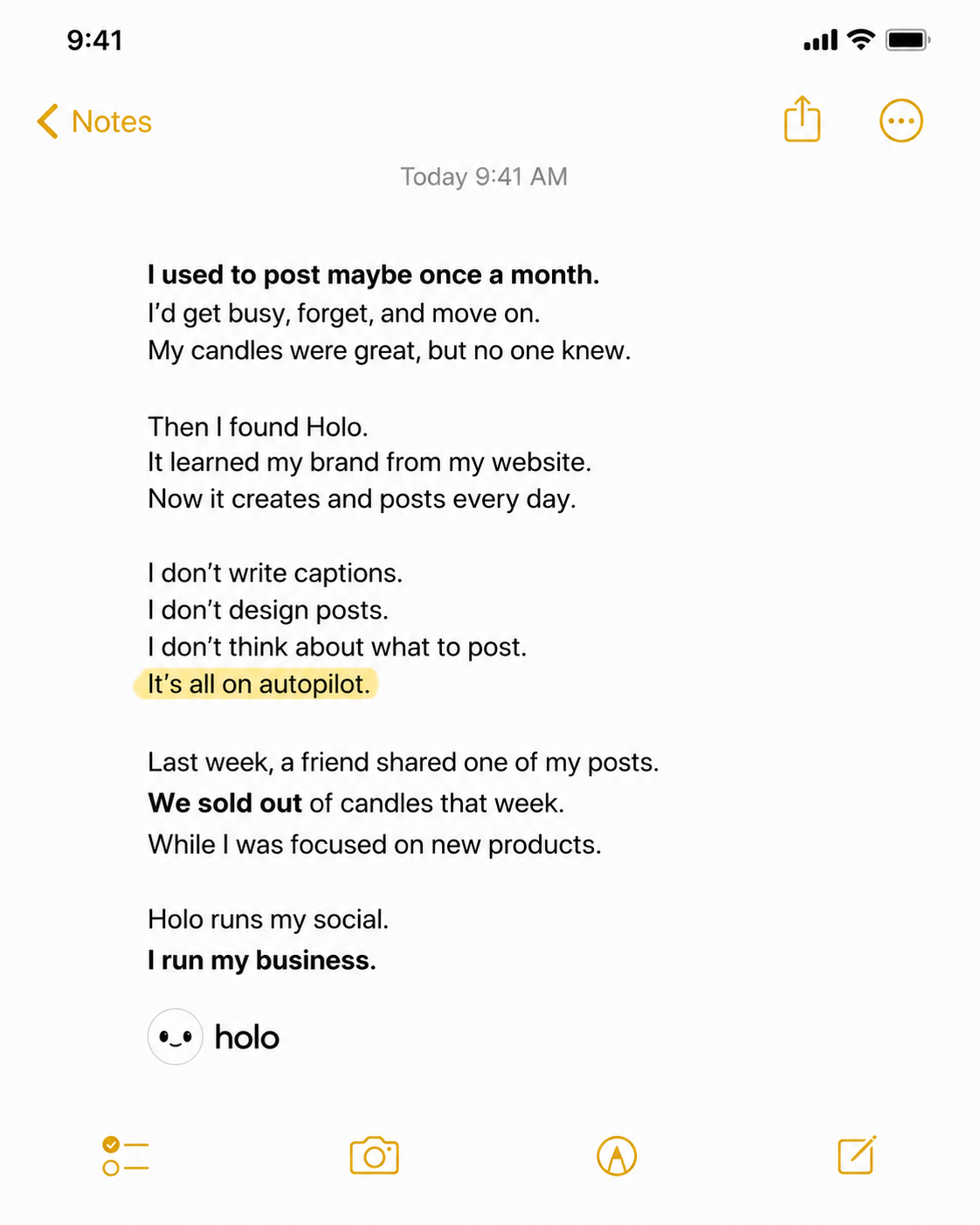 Holo Facebook ad