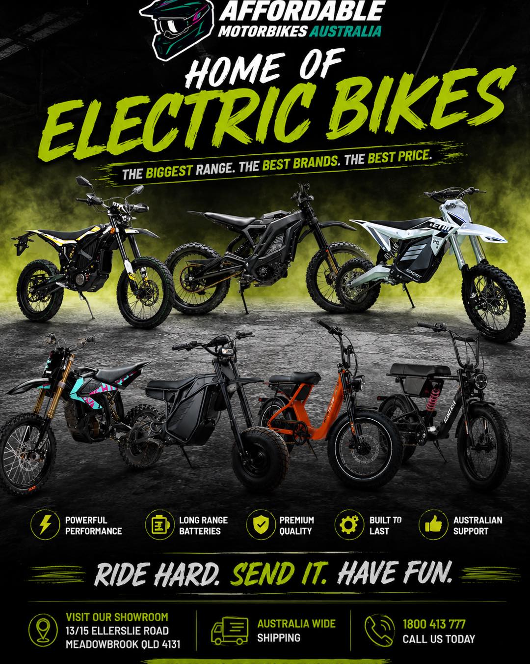 Affordable Motorbikes Australia Facebook ad: Australia's Home of Electric Bikes!