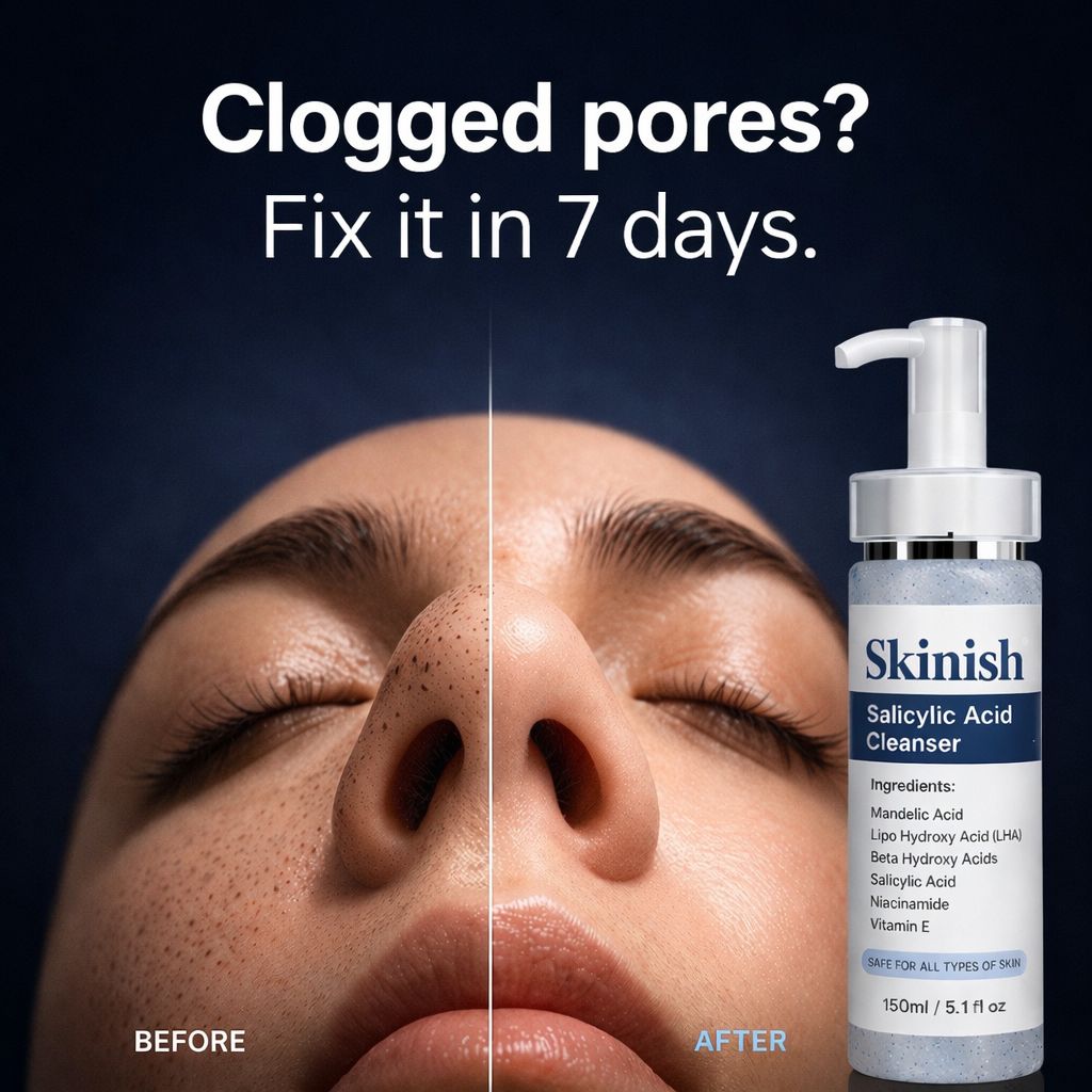 Skinish Facebook ad: Results in 7 days or your money back