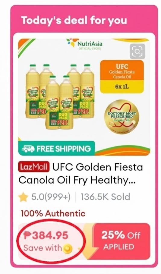 Online Shopping Deals Facebook ad