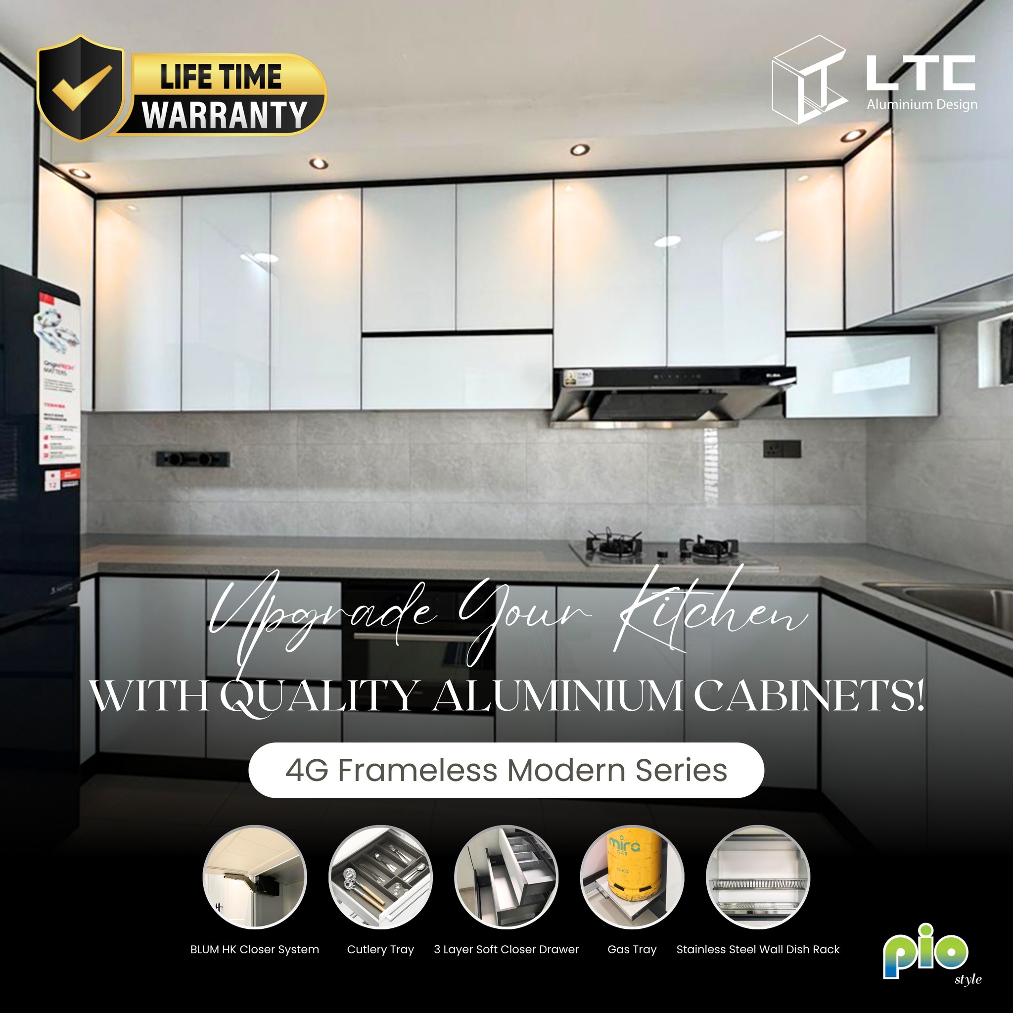 LTC Aluminium Kitchen Cabinet Facebook ad: 请注意!请注意!我们的超级全铝厨房柜大促销活动