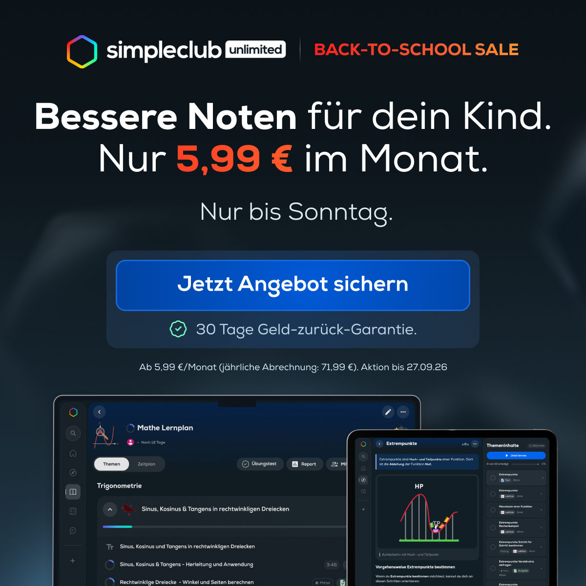 simpleclub Facebook ad