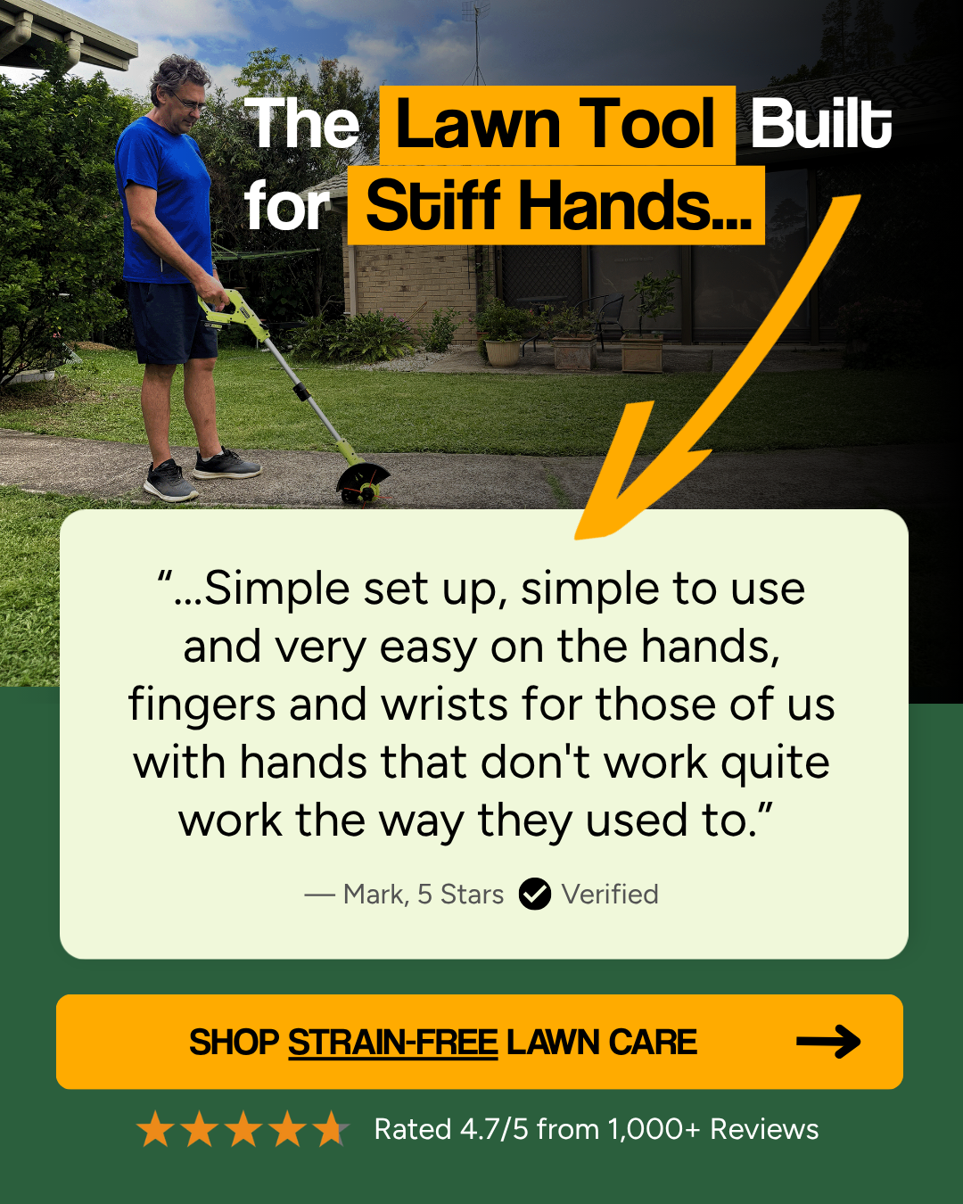 Gardeners Crate Facebook ad: The 3-in-1 Lawn Tool
