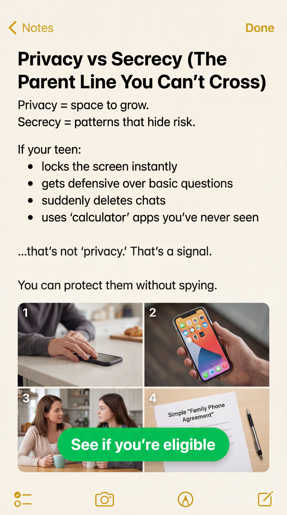 The Decoy App Detector Facebook ad: Privacy Isn’t the Same as Secrecy And Parents Are Paying…