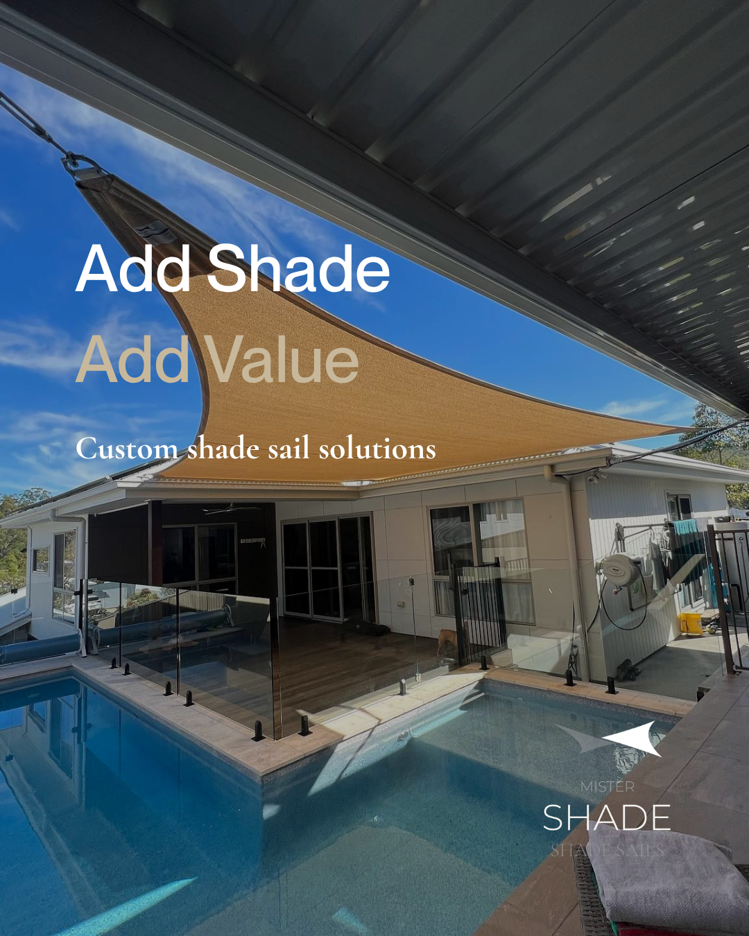 Mister Shade Facebook ad: Custom Shade Sails & Awnings for SEQ