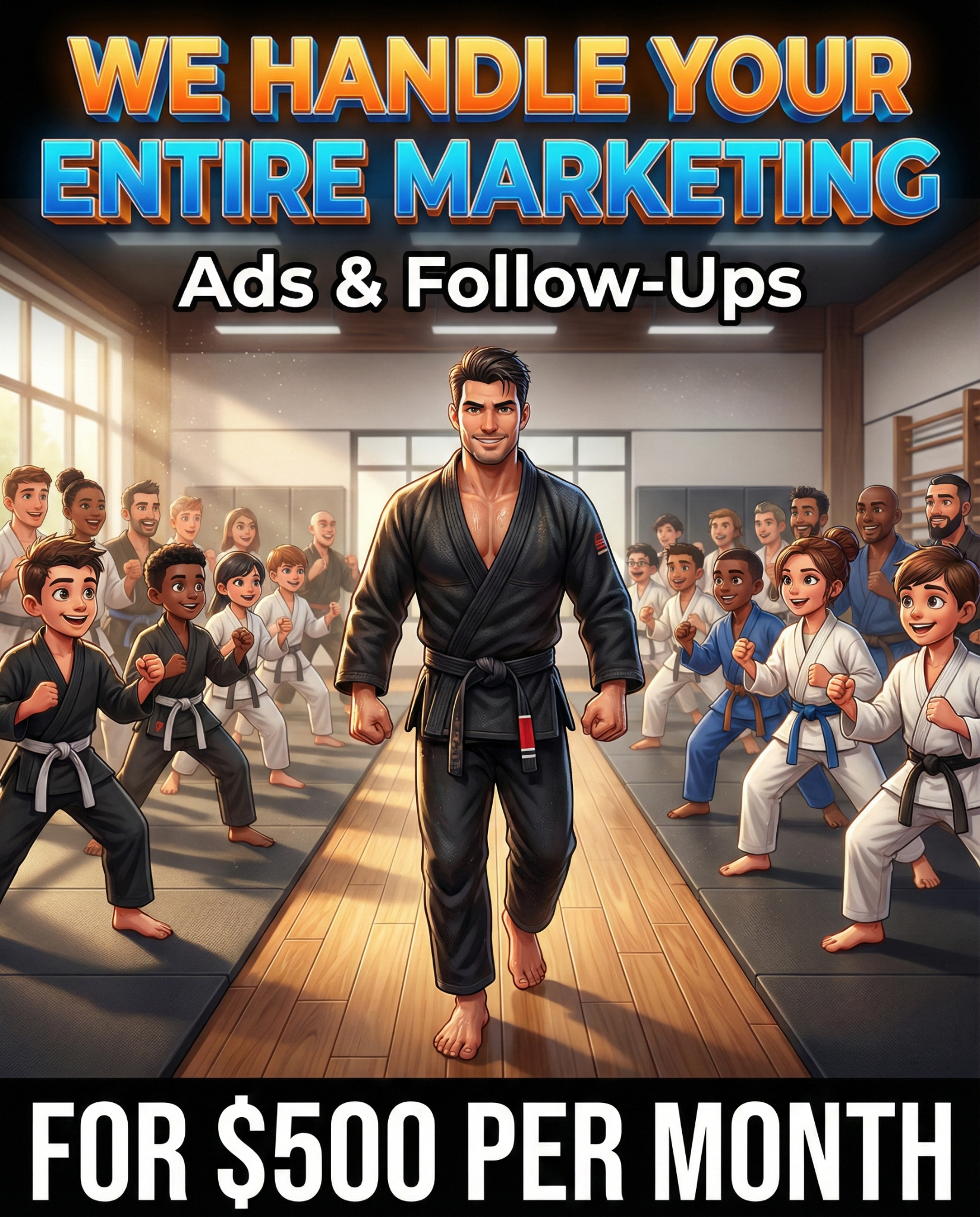 Martial Consulting Facebook ad: You teach, we fill your classes!