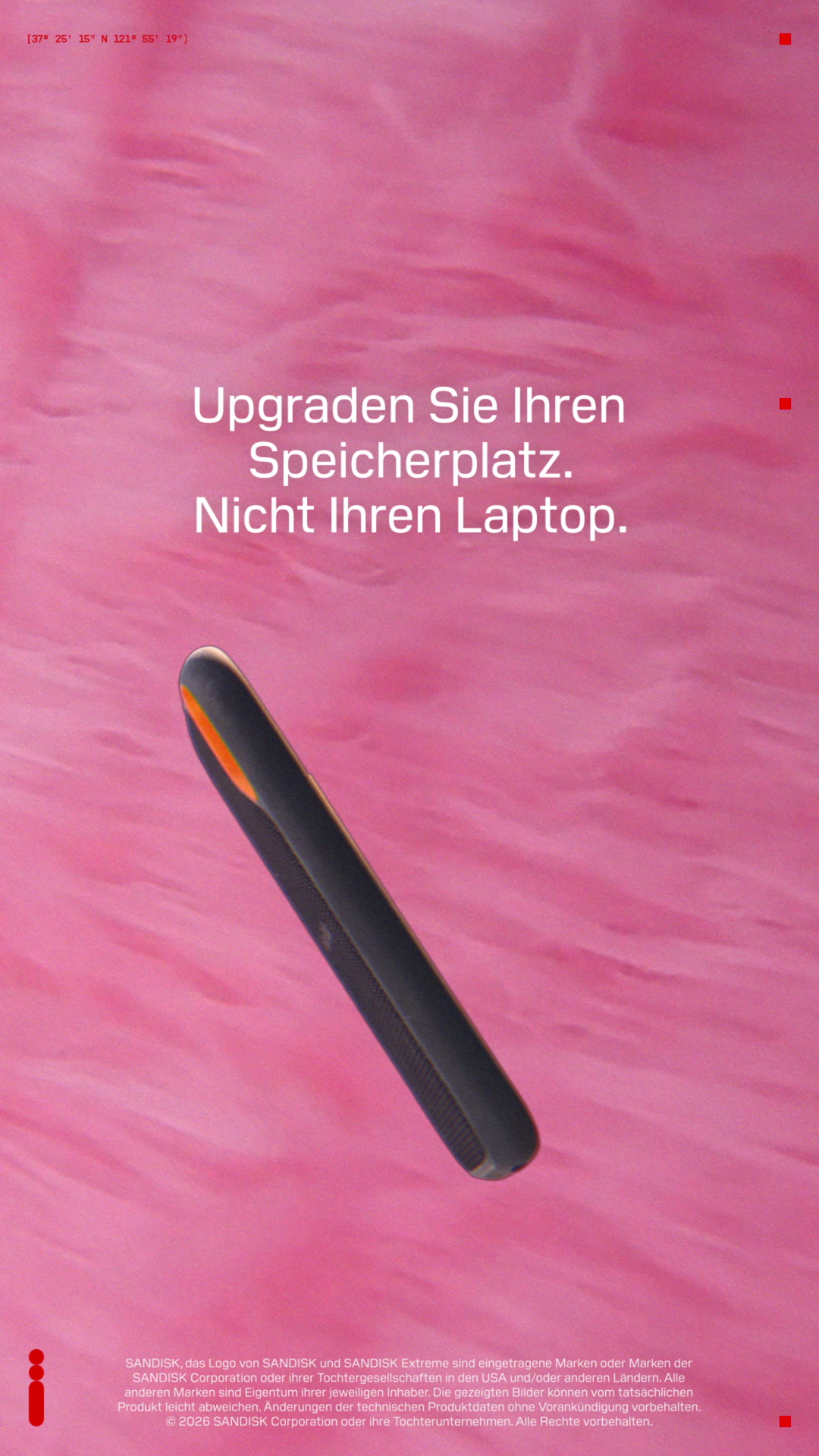 Sandisk Facebook ad: SANDISK Extreme Portable SSD.