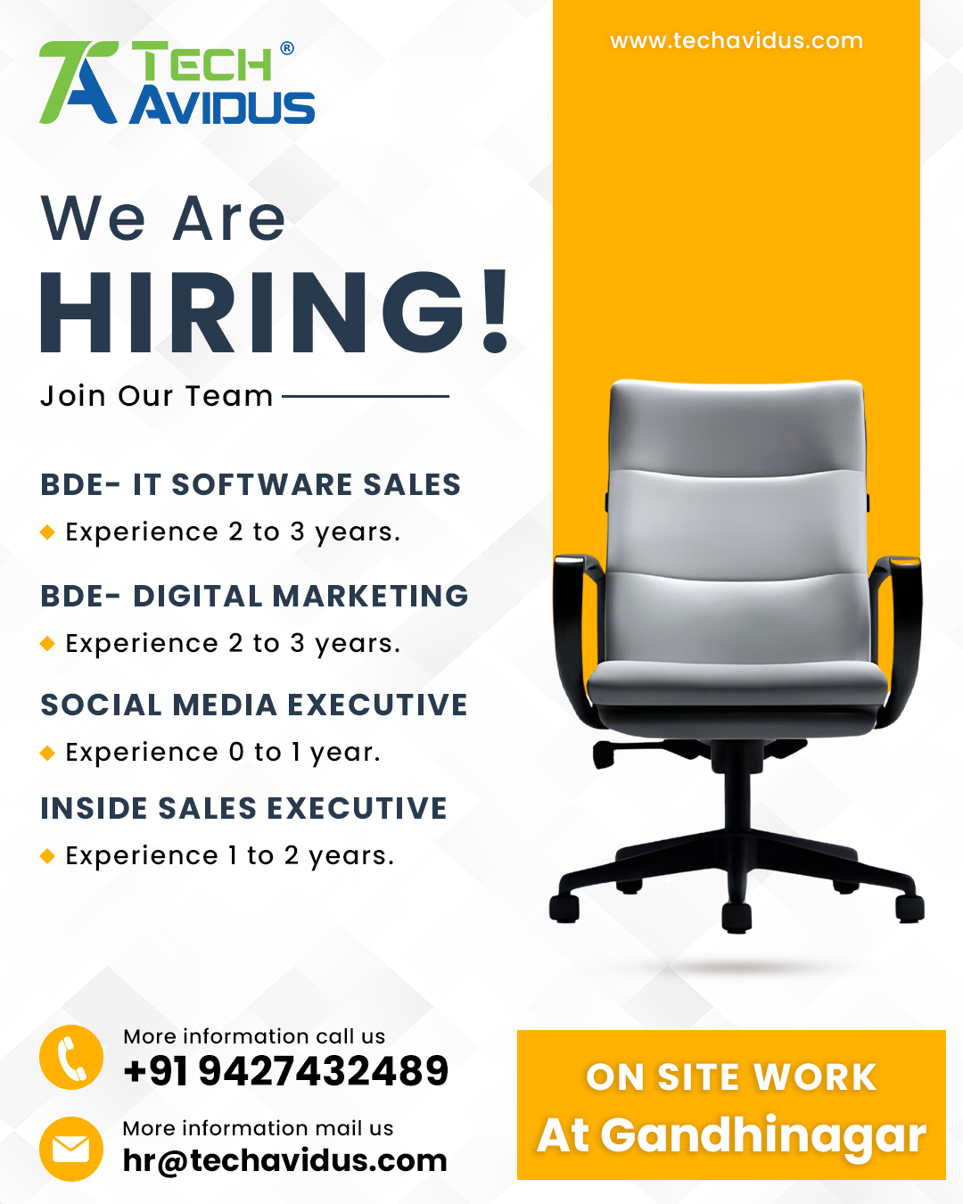 TechAvidus Facebook ad: Call Now & Apply Instantly