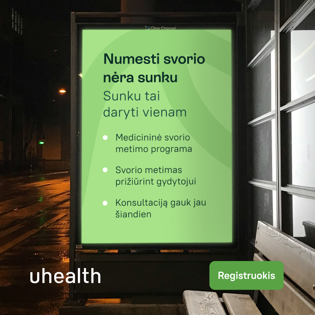 uhealth Facebook ad: Medicininės svorio metimo programos