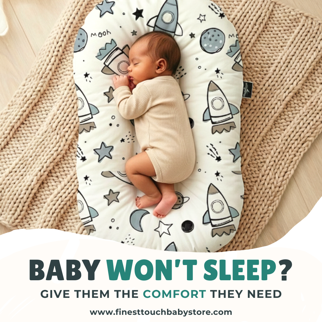 Finest Touch Facebook ad: When Baby Won’t Sleep, This Helps