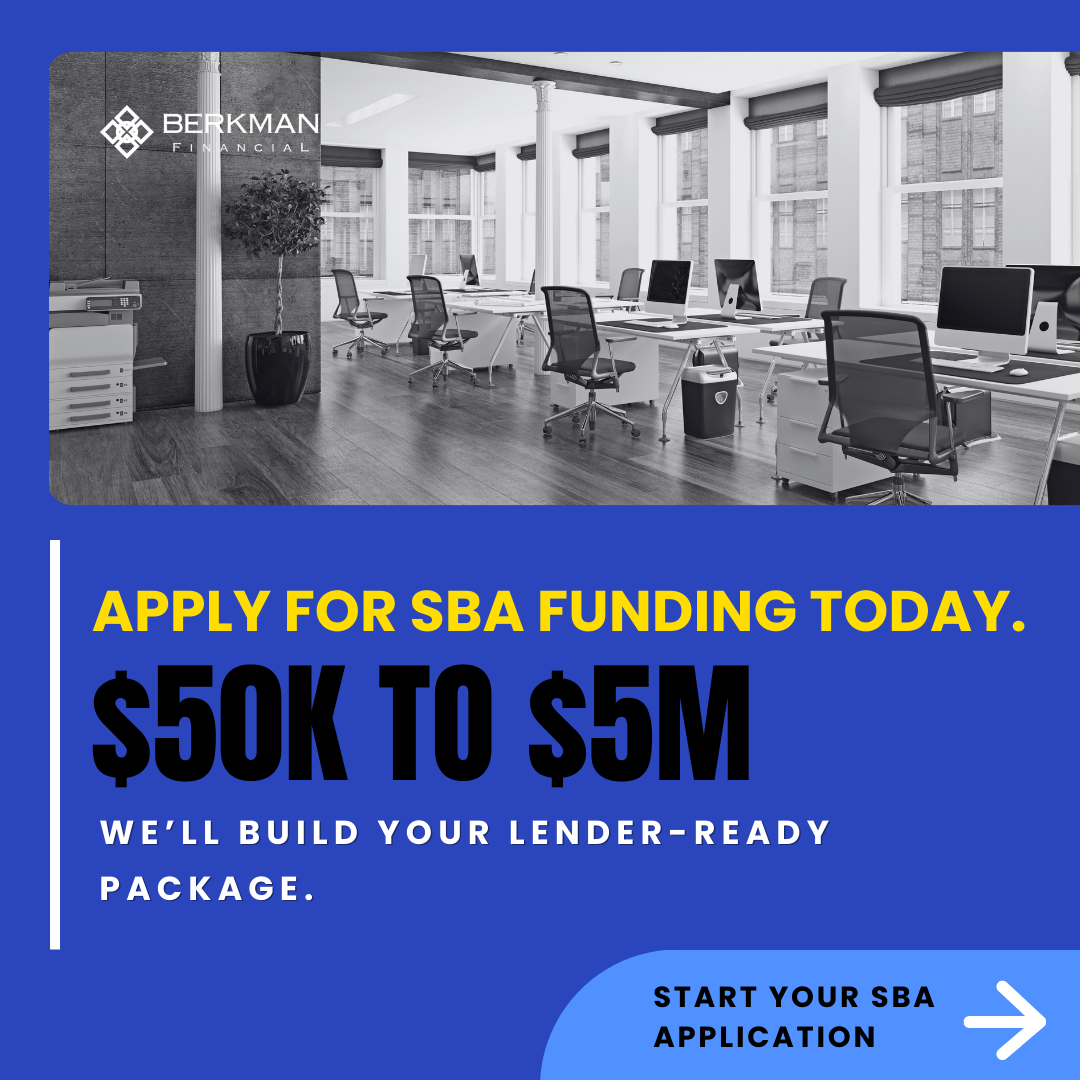 Berkman Financial Facebook ad: SBA Loans 50K-5M