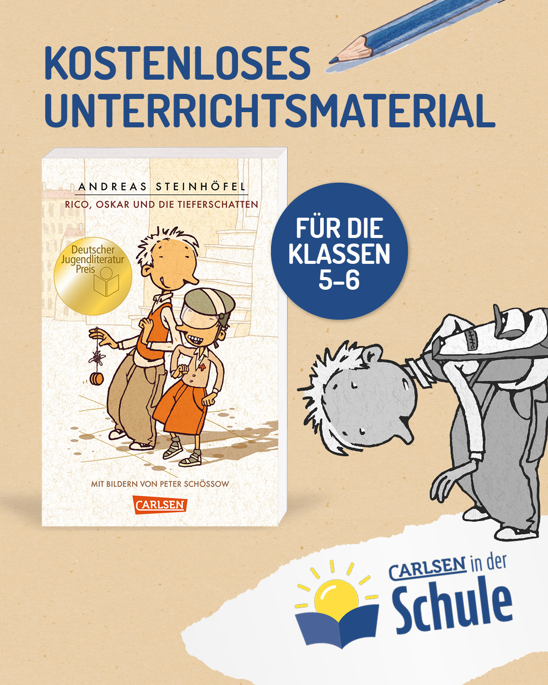 Carlsen Kinderbuch Facebook ad: Carlsen in der Schule: Kostenlose Unterrichtsmaterialien…