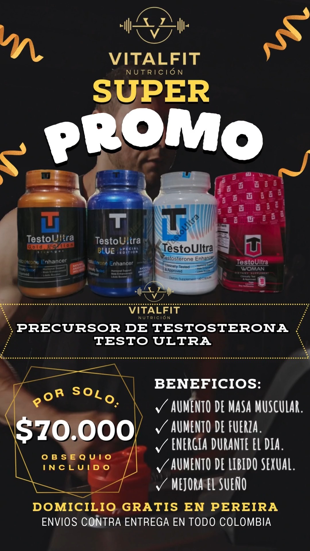 Suplementos VitalFit Nutrición Facebook ad: Testo Ultra