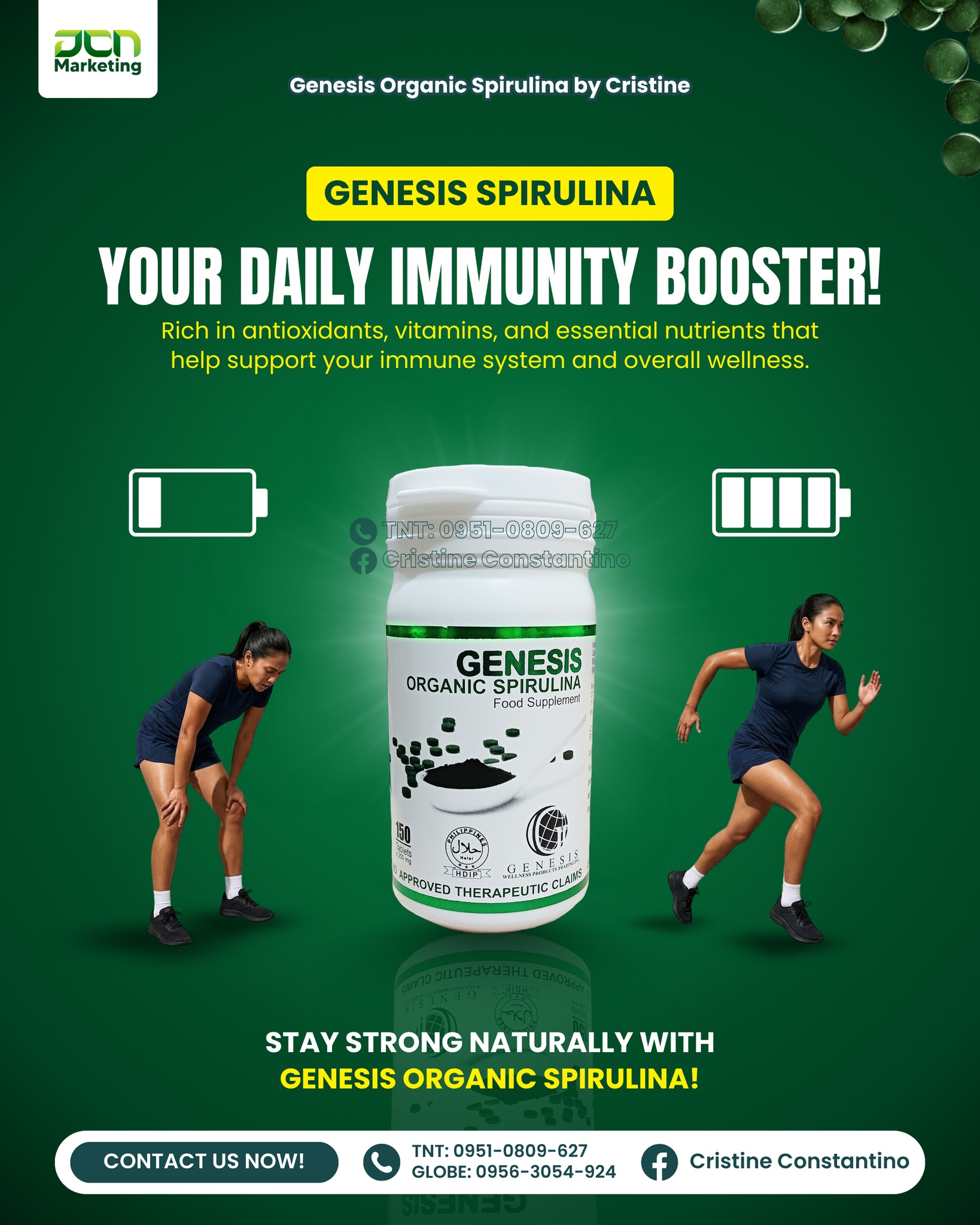 Genesis Organic Spirulina by Cristine Facebook ad