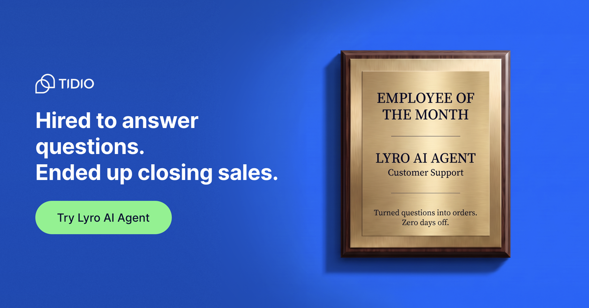 Tidio Facebook ad: One Answer Closer to Checkout