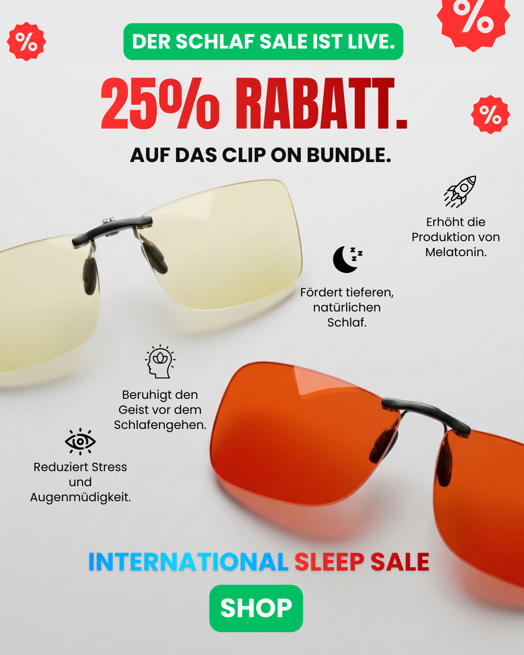 Alinastore.nl Facebook ad: Heute bestellt = morgen tiefer schlafen!