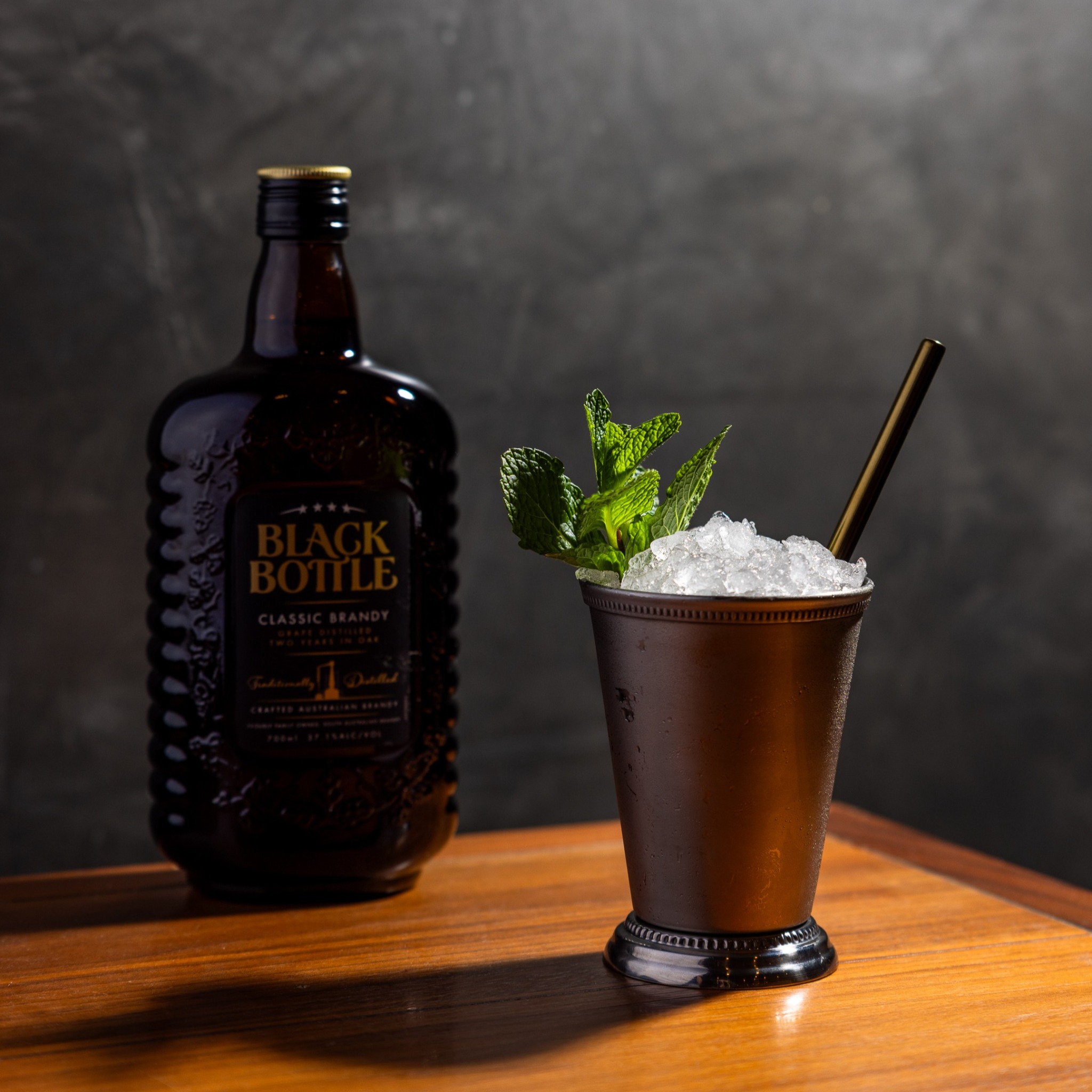 Black Bottle Brandy Facebook ad from Aug 8, 2025