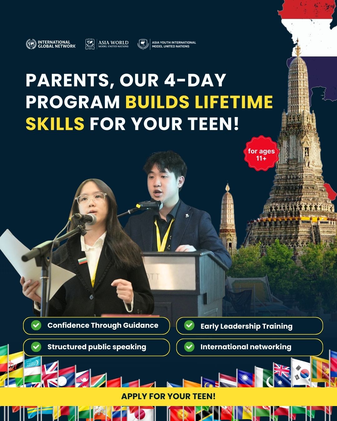Asia Youth International MUN Facebook ad from Mar 2, 2026