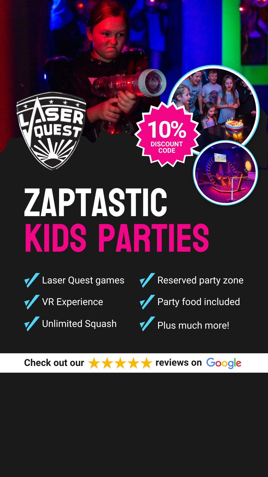 Laser Quest Sheffield Facebook ad from Mar 14, 2025