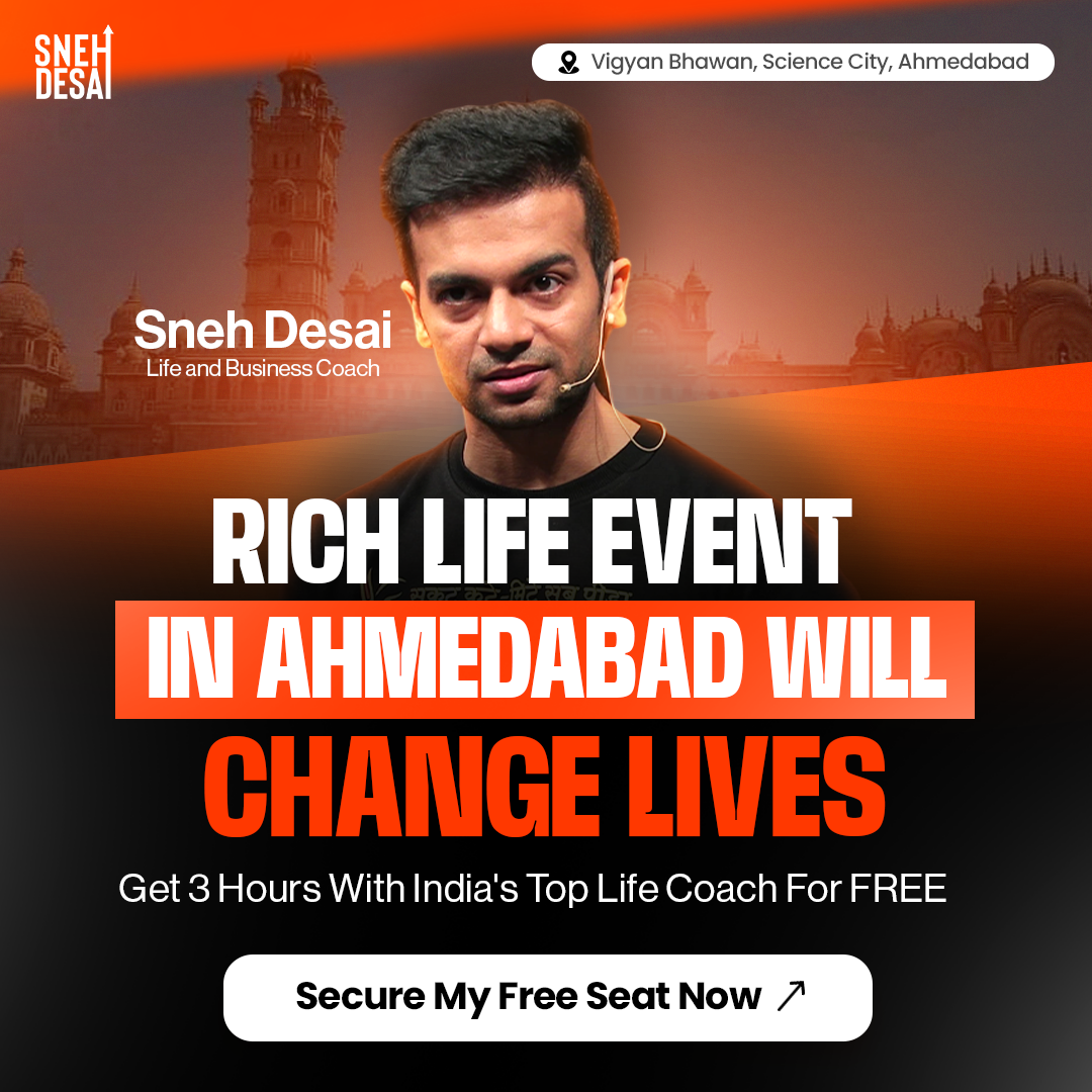Sneh Desai Facebook ad: Rich Life Live event in Ahmedabad - 8th March Free entry