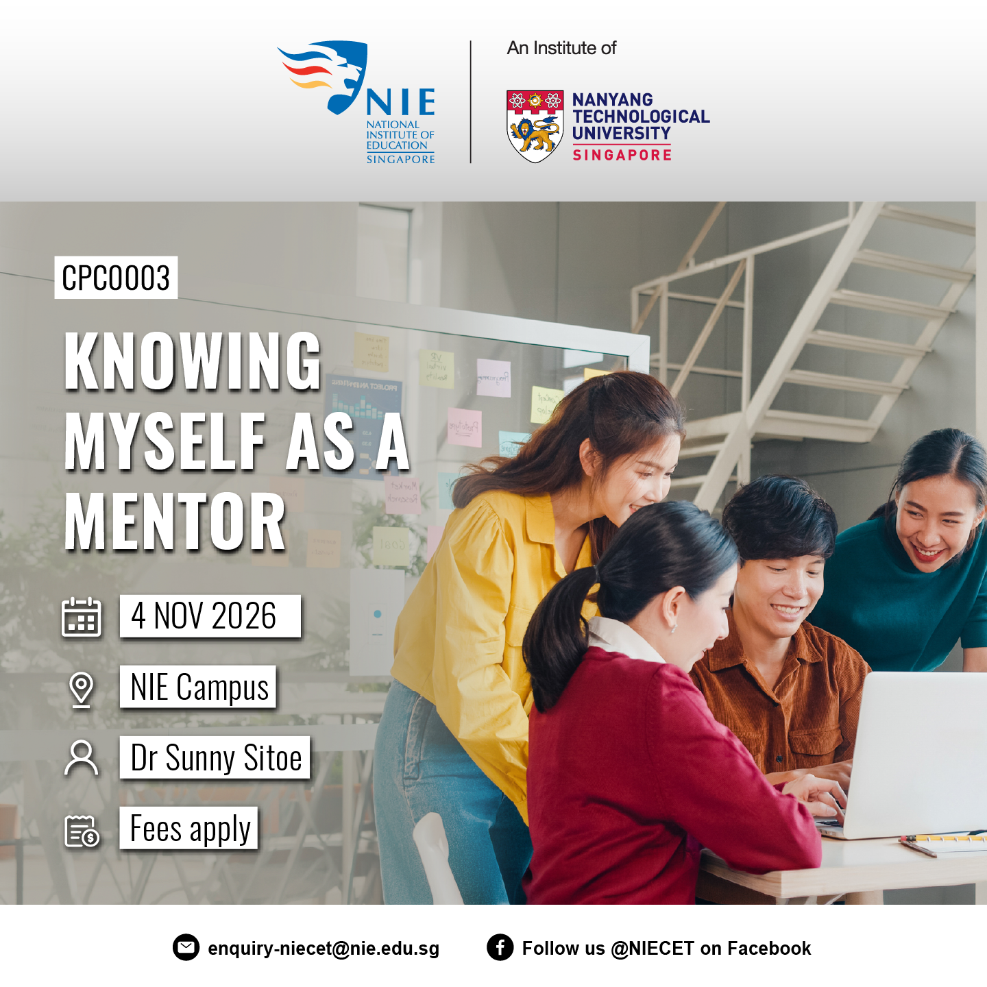 NIE Continuing Education & Training Facebook ad: 𝐋𝐞𝐯𝐞𝐥 𝐔𝐩 𝐘𝐨𝐮𝐫 𝐒𝐤𝐢𝐥𝐥𝐬 𝐰𝐢𝐭𝐡 𝐍𝐈𝐄…