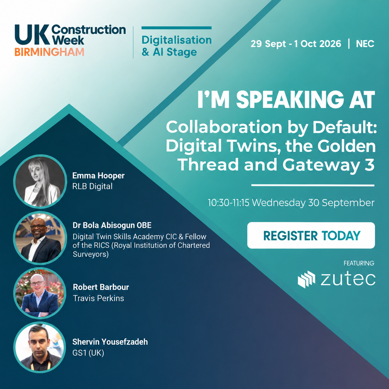 UK Construction Week Facebook ad: Finding the right construction opportunities takes time.