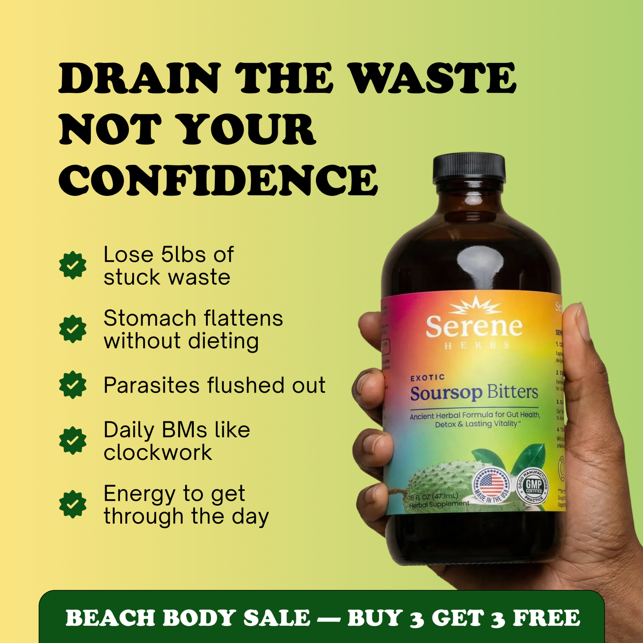 Serene Herbs Facebook ad: Shop Soursop Bitters Now!
