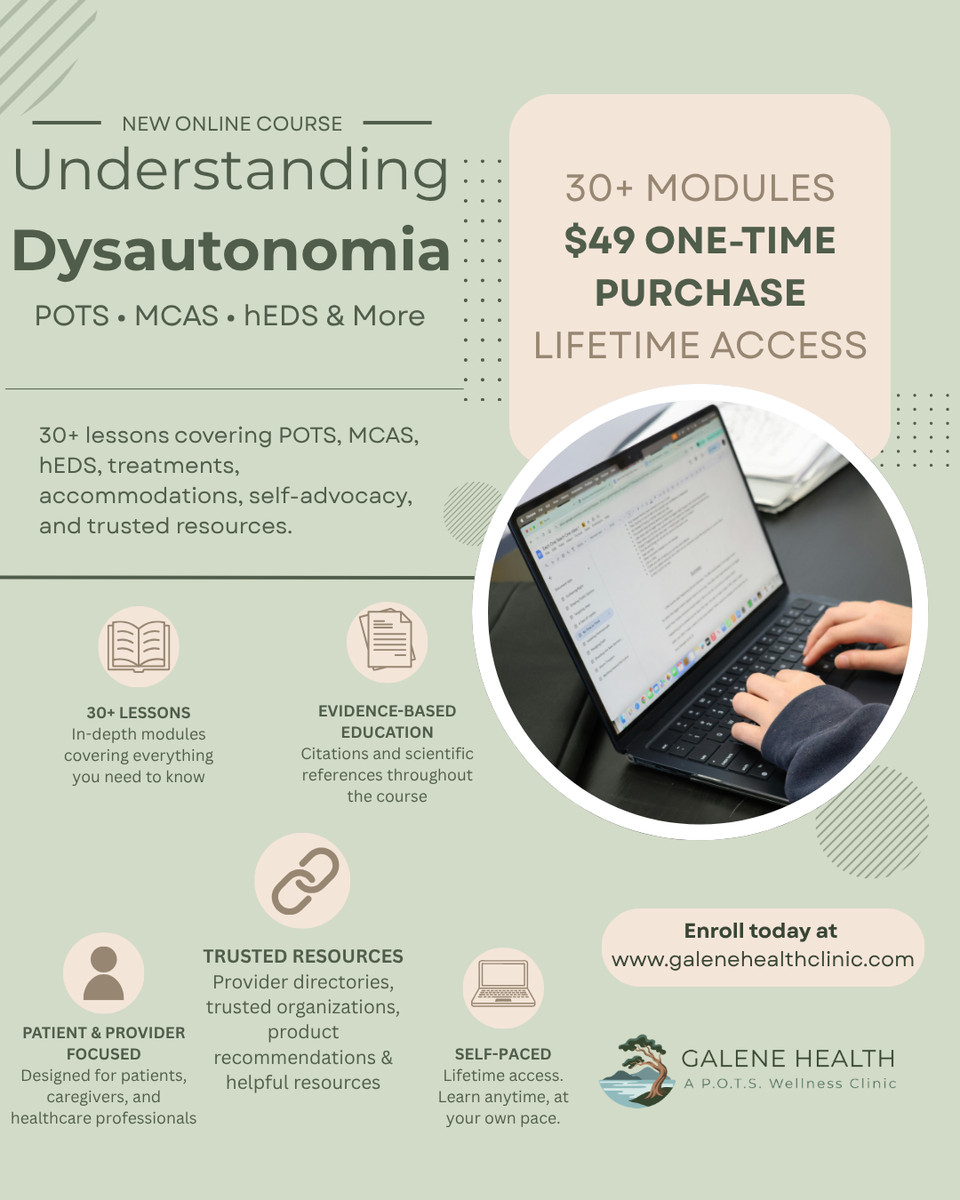 Galene Health Facebook ad: 30+ Dysautonomia Lessons