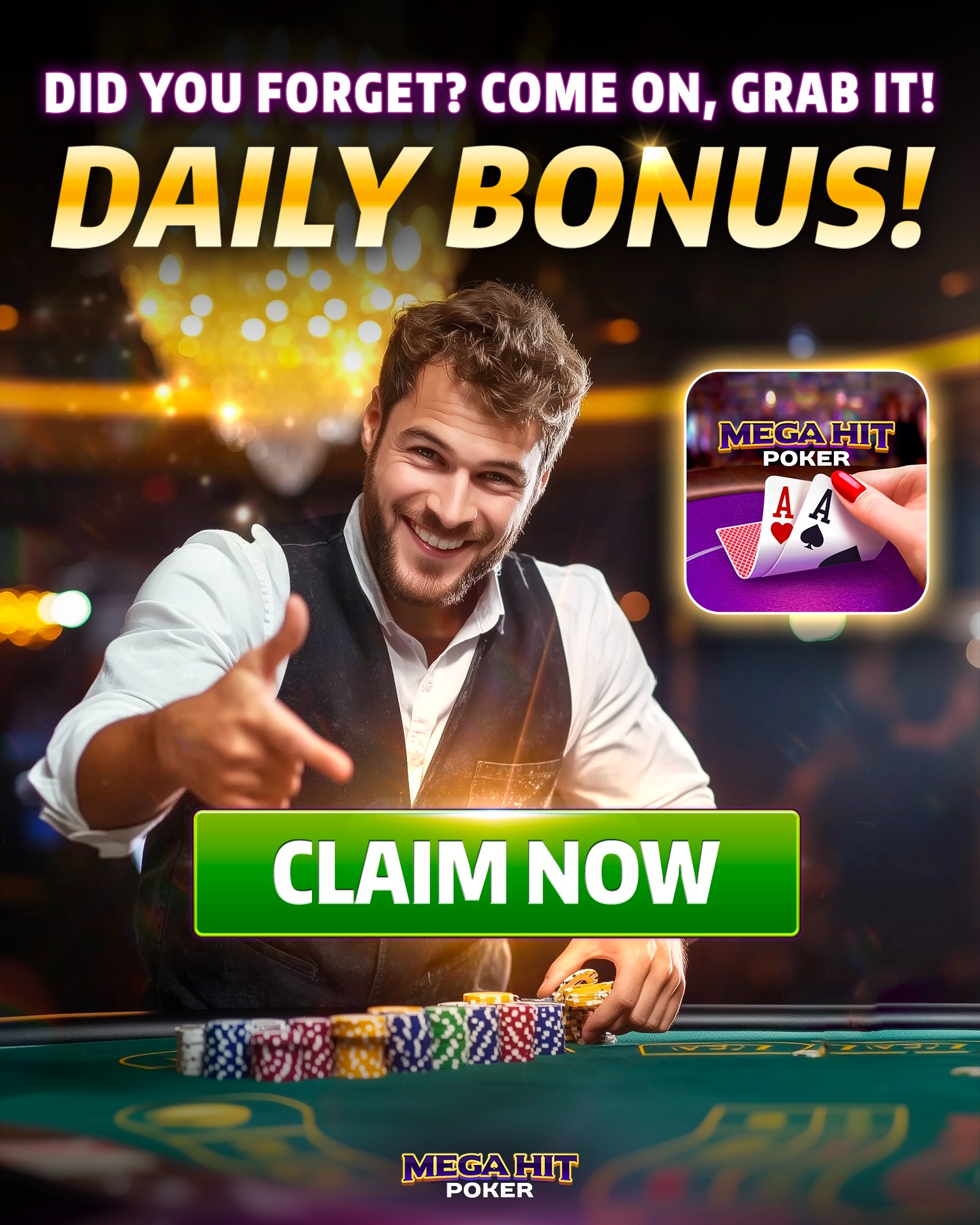 Mega Hit Poker Facebook ad