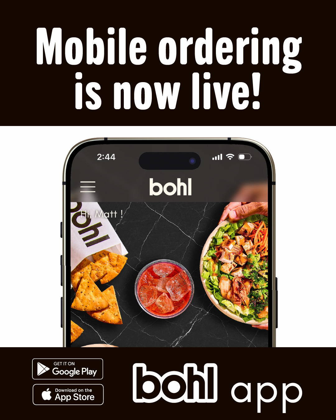 eat.bohl Facebook ad: Mobile Pick up and Delivery Now available on…