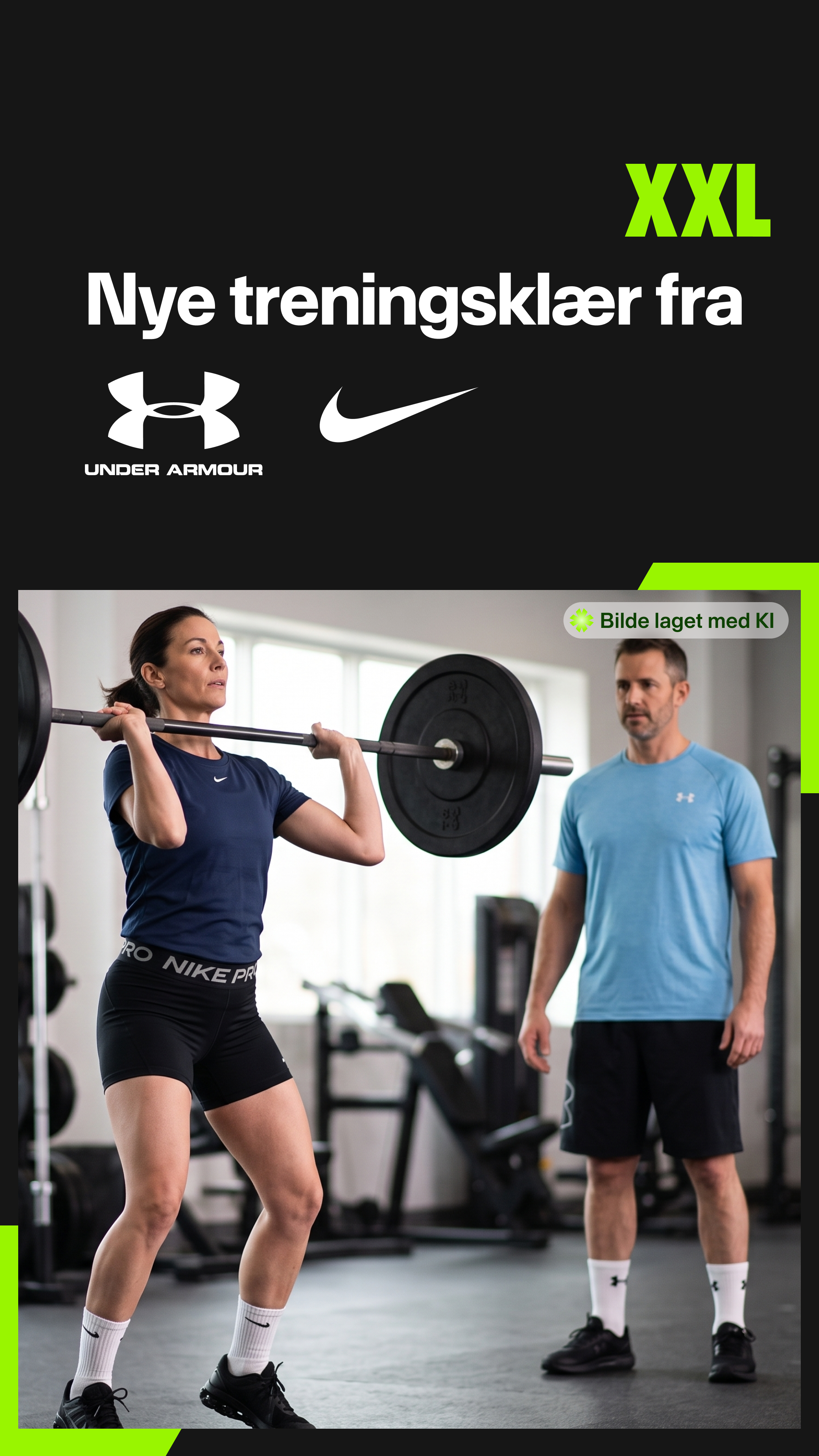 XXL Sport & Villmark Facebook ad: Nye treningsklær fra Nike og Under Armour
