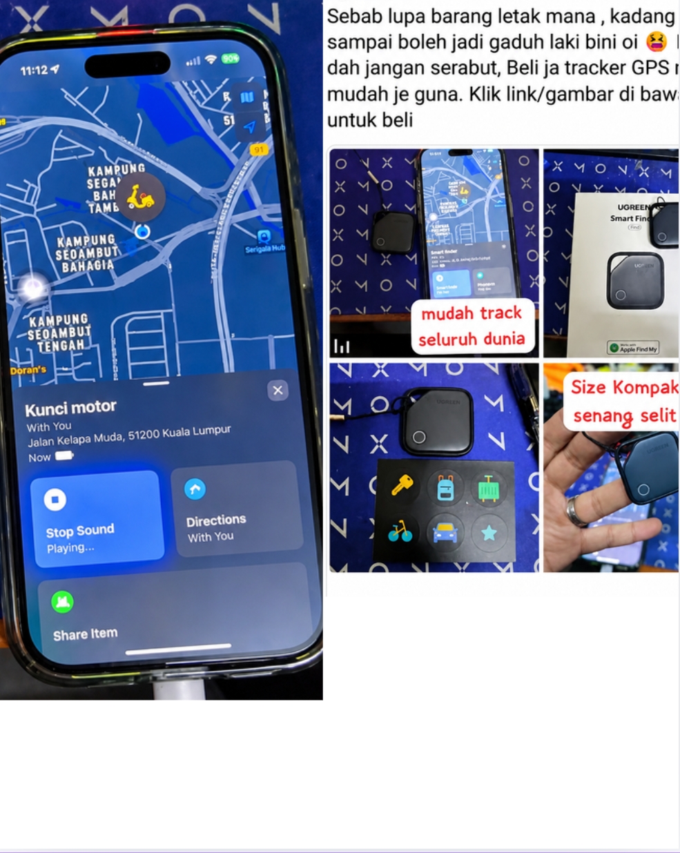 Santai Bershopping Facebook ad: UGREEN Smart Tag Smart Locator Anti Lost Bluetooth5.0…