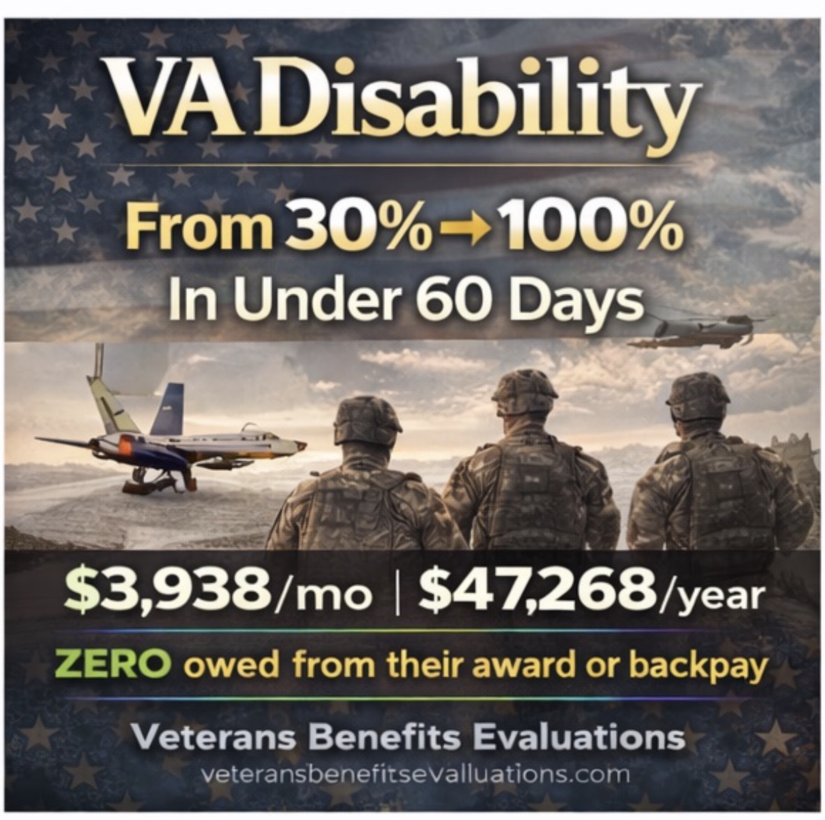 Veterans Benefits Evaluations Facebook ad