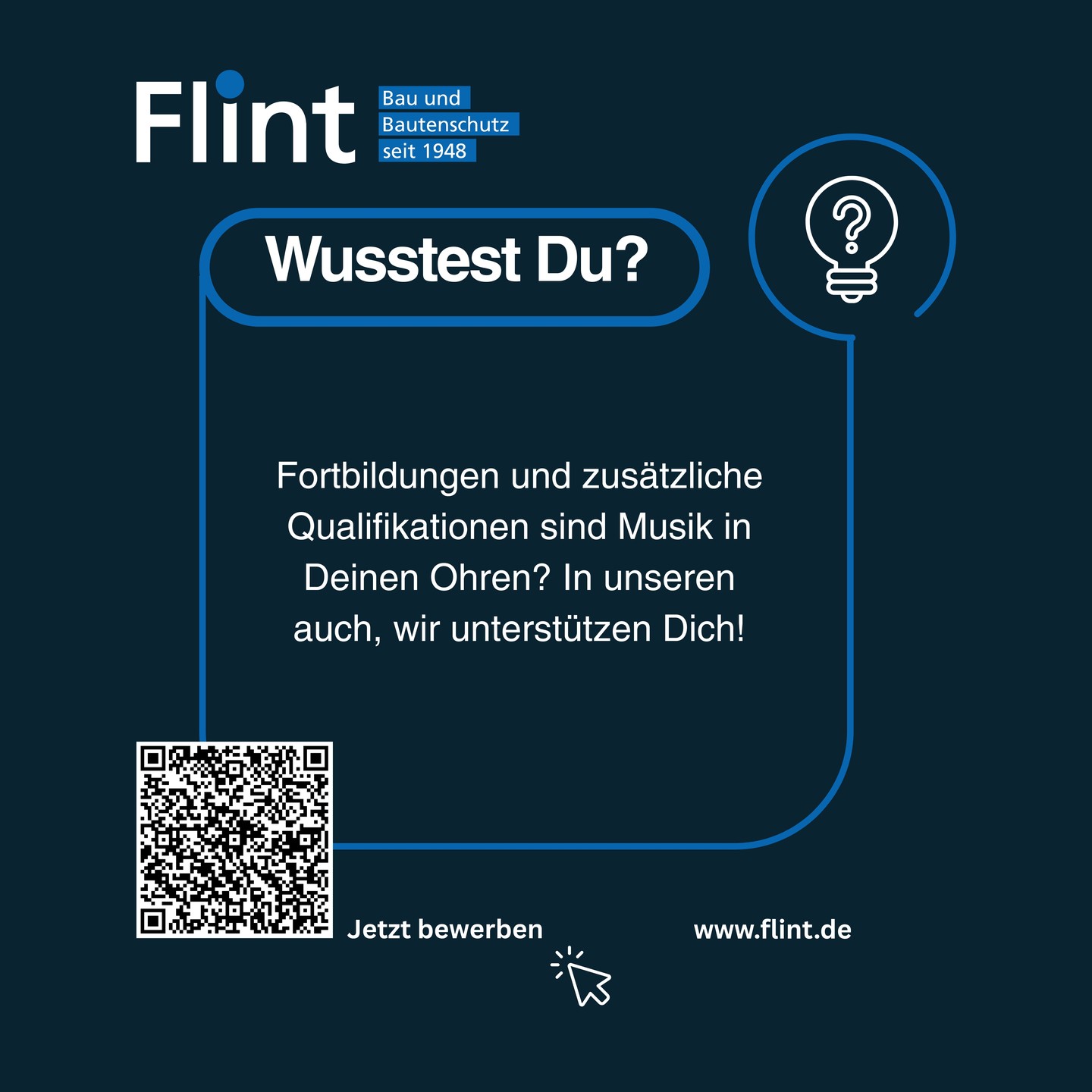 Flint Bau und Bautenschutz Facebook ad: Für Deinen neuen Job sind Dir Weiterbildung und…