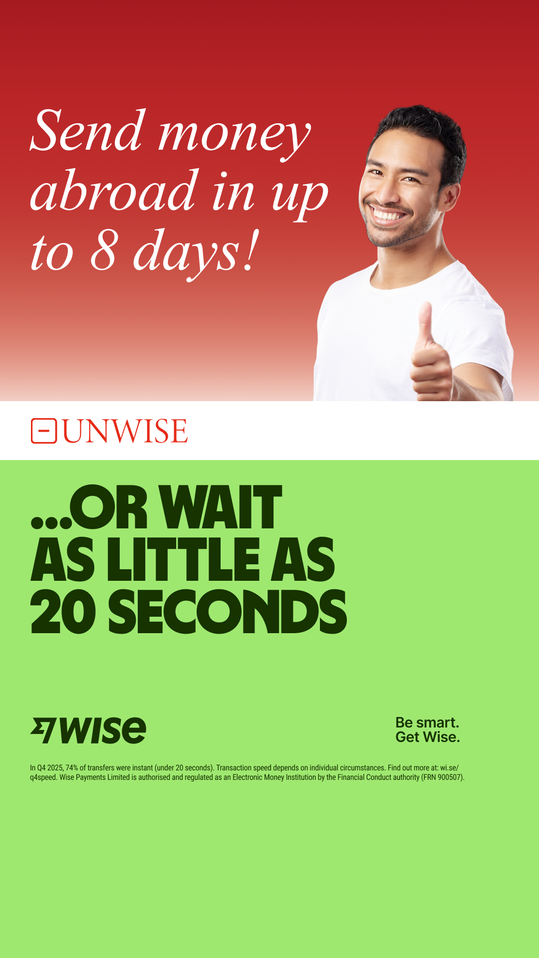 Wise Facebook ad