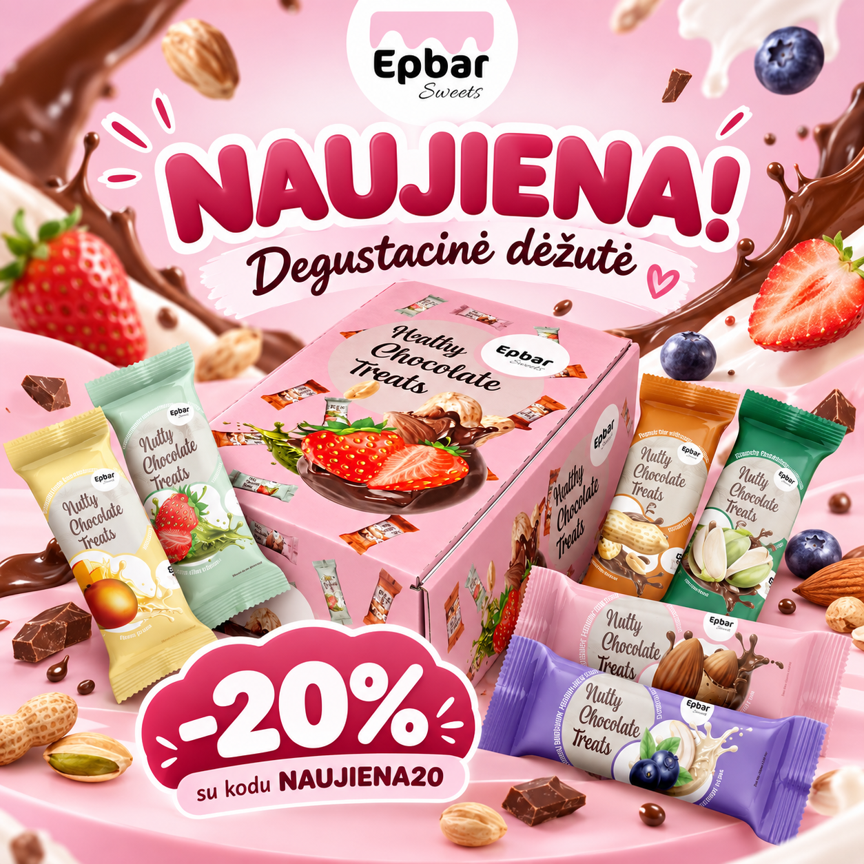 EPBAR Facebook ad: Degustacinei dėžutei -20 %.