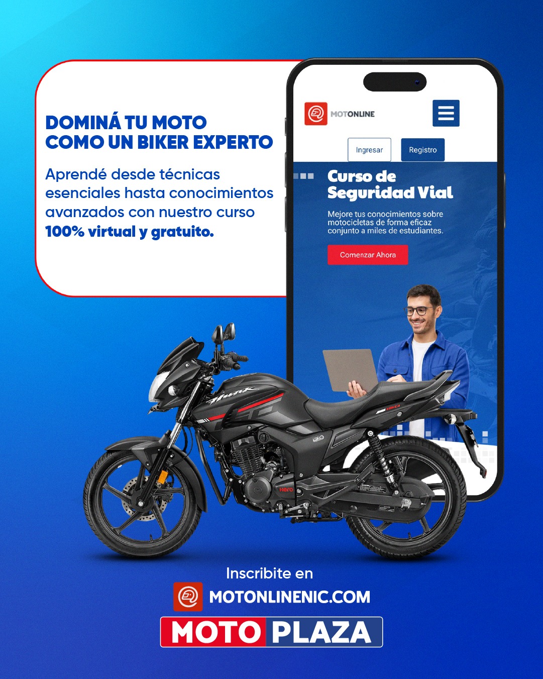 Motoplaza Facebook ad: De principiante a biker experto