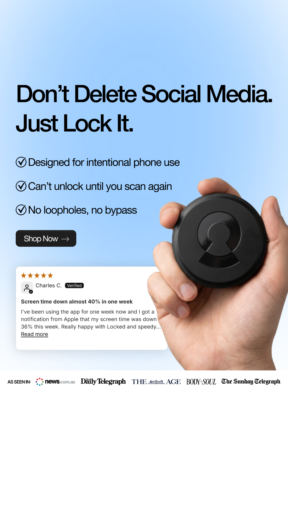 NowLocked - Less Screen Time Facebook ad